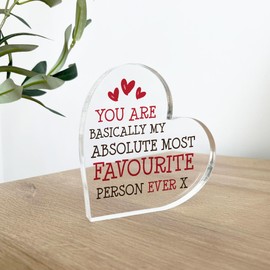Red Ocean Most Favourite Person Ever Romantic Gift For Boyfriend Girlfriend Acrylic Plaque Valentines Gift For Husband Wife Novelty Gift For Anniversary Couple Gift Keepsake
