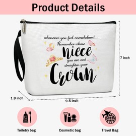 Zwsrplo Niece Birthday Gifts Makeup Bag Gift for Niece, Inspirational Gifts for Women, Niece Gifts from Auntie Graduation Gifts Toiletry Bag Thanksgiving Gifts Christmas Gifts Cosmetic Bag 03