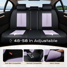 Coverado Car Seat Covers Full Set, Car Seat Protector Waterproof, Nappa Leather Car Seat Cushion, Seat Covers for Cars, Front Seats and Back Universal Fit for Most Cars