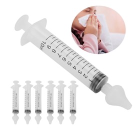 Baby Nasal Rinser, 10 ml, Portable, Even Water Flow for Children, Nasal Cavity Care for Clogged Runny Nose, Pack of 6 (6 Pieces)