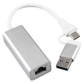 Leehitech 1000 Mbit/s USB C Ethernet Adapter, Type C/USB3.0 Two in One Interface to RJ45 Network Connection, Suitable for Laptops, Mobile Phones, TV Boxes and Switches, etc