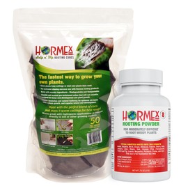 Hormex Rooting Powder #8 & Rooting Cubes Combo - Rooting Hormone for Semi-Hardwood Cuttings & Organic Peat Moss Coco Plugs - Fast, Healthy Root Growth for Propagation, Hydroponics, & Seed Starting