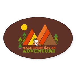 CafePress Snoopy Make Every Day an Adventure Oval Car Bumper Sticker