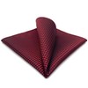 shlax&wing Men's Pocket Square Handkerchief Plaids Red Maroon Burgundy 12.6"