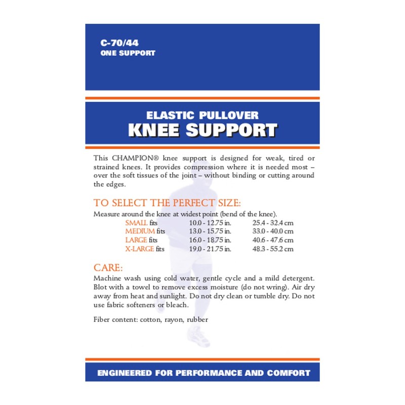 CHAMPION C-70 Contour Cut Knee Support, Beige, Large