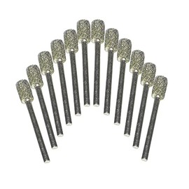 Luo ke 12 Pcs Diamond Burr, 1/8 Inch Shank Diamond Grinding Bits For Dremel Rotary Tool (Cylinder Head)
