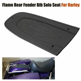 Unbranded Flame Leather Solo Seat Rear Fender Bib For Harley Touring Electra Road Glide