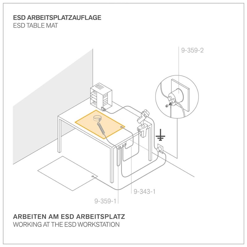 BERNSTEIN ESD Handling Set 6-Piece Foldable ESD Mat 500 x