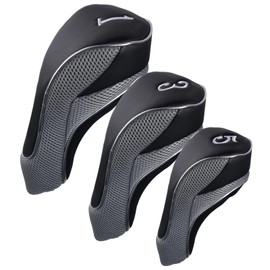 Andux Golf Velcro Driver Headcovers Wood Headcovers 460cc with Interchangeable Number Tags Set of 3 MT/MG10 (Gray)