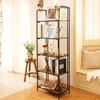 Crofy No Assembly Folding Bookshelf for Living Room, 5 Tier