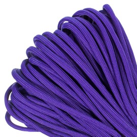 Paracord Planet Genuine Type III 550lb Paracord – Nylon Cord in Solid, Multi, and Reflective Colors – Purple (50 ft)