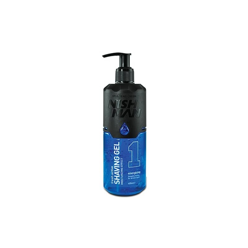 Nishman Transparent Shaving Gel with Pump for Men, Women, 400