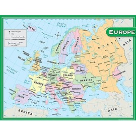Teacher Created Resources Europe Map Chart, Multi Color (7654)