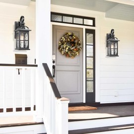 Darkaway Outdoor Wall Light Exterior Light Fixture with Water Ripple Glass, Aluminum Outside Lights Sconces Exterior Lighting for House Porch Patio Doorway Garage