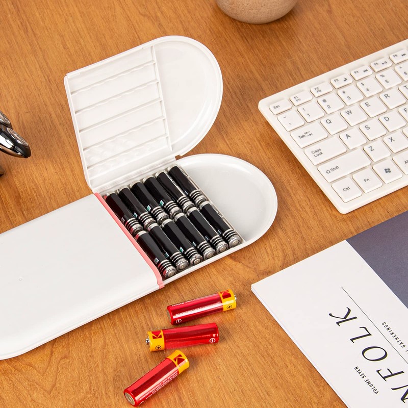 Linkidea Battery Storage Case with Electric Quantity Detection, Portable Battery