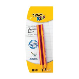 BIC Kids Jumbo Triangular Learner Pencils - Box of 12 - Super Resistant Lead - HB Graphite Pencils - Extra Large - Pink Barrels