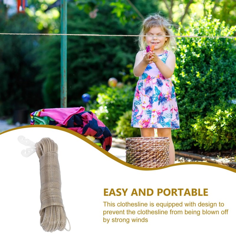 Luxshiny Travel Clothesline Portable Clothesline PVC Coated Clothesline Laundry Line