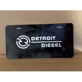 Laser Edge Designs Detroit Diesel Vehicle License Plate Truck Auto Aluminum Tag Laser Engraved