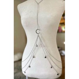 Moon Star Body Chains for Women Sequin Bikini Body Chain Women Body Necklace