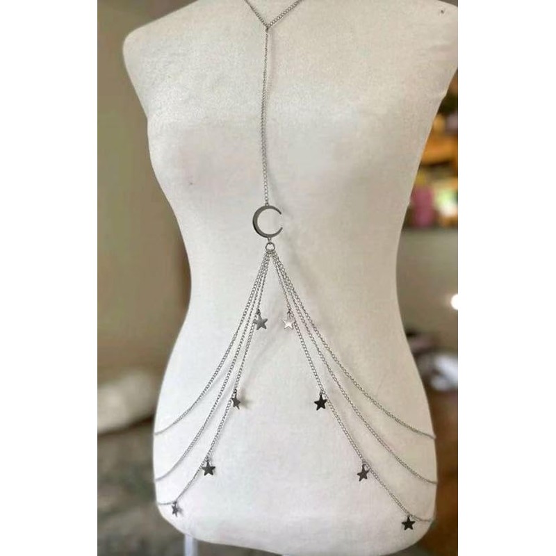 Moon Star Body Chains for Women Sequin Bikini Body Chain