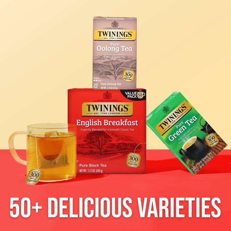 Twinings Pure Oolong Tea Individually Wrapped Bags, 20 Count (Pack
