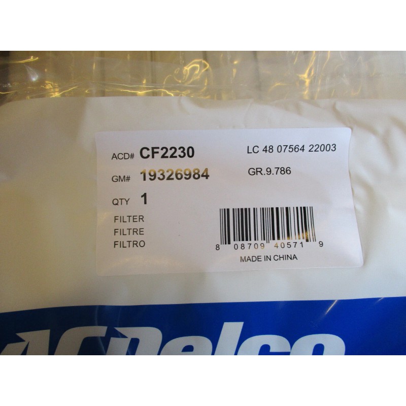ACDelco Cabin Air Filter CF2230 NEW WS