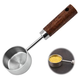EsiFare 15ml Kitchen Measuring Cup Coffee Bean Spoon Coffee Spoon Stainless Steel Non-Slip Wooden Handle Ergonomic Flour, Sugar, Oat, Grain, Baking, Tea, Milk, etc. Approx. 4.4 x 1.4 x 0.6 inches (11.3 x 3.5 x 1.5 cm), Approx. 1.1 oz (30 g)
