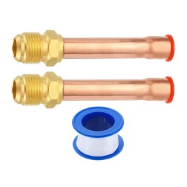 sourcing map Brass Pipe Fitting, 1/2 SAE Male Thread x 1/2" OD Flare Connector with Copper Tube for HVAC System Air Conditioner Refrigeration