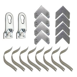 1Set/18PCS Metal Photo Frame Hardware Set - Durable Angle Bracket Flat Plate Fastener Tapped Corners Gasket Picture Frame Hanging Hooks Spring Clips DIY Picture Framing Accessoried