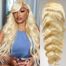 613 Lace Front Wig Human Hair 13x6 Transparent 180% Density Blonde Lace Front Wigs Human Hair Pre Plucked 12A 613 HD Lace Frontal Wig Body Wave Lace Front Wigs Blonde Wig Human Hair For Women 22 Inch