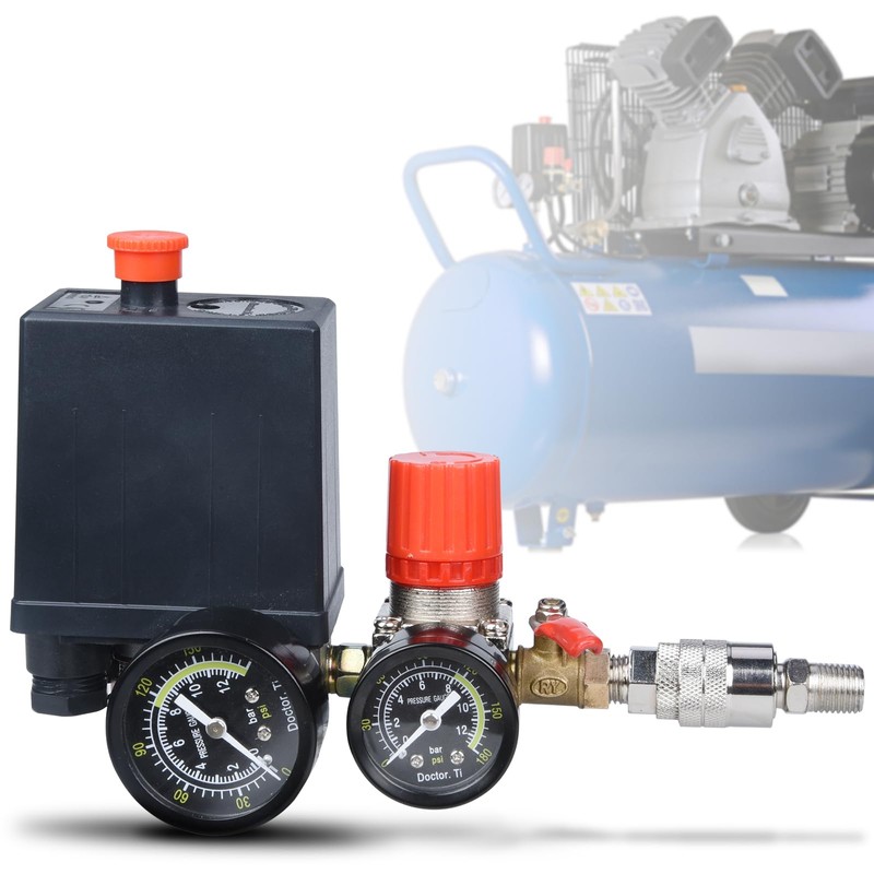 Preciva Air Compressor Pressure Switch Control Valve with 4 Way