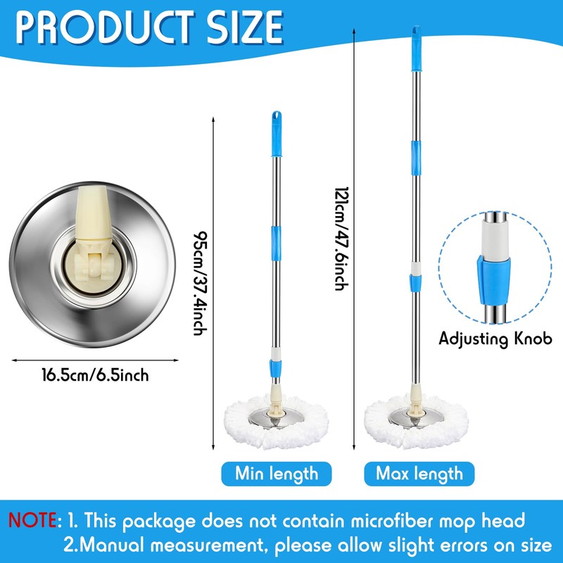 Spin Mop Replacement Handle 360 Degree Spin Mop Pole Handle