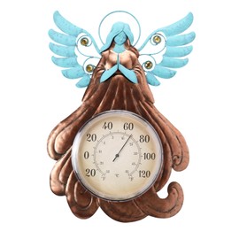 MUMTOP Indoor Outdoor Thermometer - Angel Wall Thermometer, Solar Lights Decorative Temperature Outdoor Thermometers with Garden Stake for Patio, Room, Greenhouse, Outside Decor