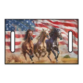 Yewattles American Flag with Horse Universal Golf Cart Seat Cover Portable Washable for Most 2-seat Club Car Seat Cover Leopard Green Leaf Print Folding Car Protective Accessories