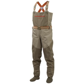 BASSDASH Men’s IMMERSE Tan Waders Waterproof Breathable Fly Fishing Stocking Foot Chest Waders for Hunting Lightweight