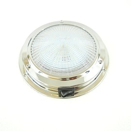 MiDMarine LED Boat Dome Light Stainless Steel with integral switch, 137mm