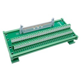 Jienk IDC64 2x32 64Pins 0.1" FRC Connector Male Header DIN Rail Mounting Terminal Block Breakout Board for PLC MCU Flat Ribbon Cable