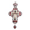 Nazareth Store Red Crystals Pectoral Cross Jesus Christ Priest Bishop