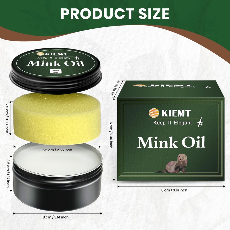 KIEMT Premium Mink Oil Leather Conditioner & Cleaner - All-in-One