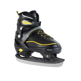 Ice Skates,Hockey Skates with Adjustable 4 Sizes,Soft Padding and Reinforced Ankle Support for Boys Girls Youth Men Women and Beginners (Black, S(11C-1) Kids)