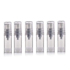 erioctry 5 ml Airless Pump Bottle-Empty Refillable Airless Vacuum Pump Cream Lotion Bottle Travel Bottles Toiletries Liquid Container for Cosmetics Makeup Pack of 6 Transparent