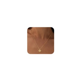 Yatumery Heart Necklace for Women 14K Gold Plated Lace Heart Pendant Necklace for Women Dainty Gold Heart Necklace for Women Trendy Gold Jewelry for Women