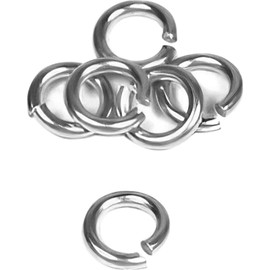 6 14K White Gold Open Jump Rings 4mm