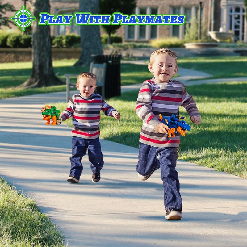 2 Pack Dinosaur Blaster Guns for Nerf Stocking Stuffers for