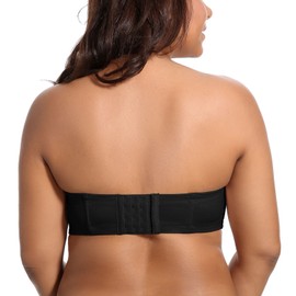 Olivachel Women's Strapless Bra 32-46 B/C/D/DD/DDD/G 1/2 Cup Plus Size Balconette Bra H059 (38G, Black)