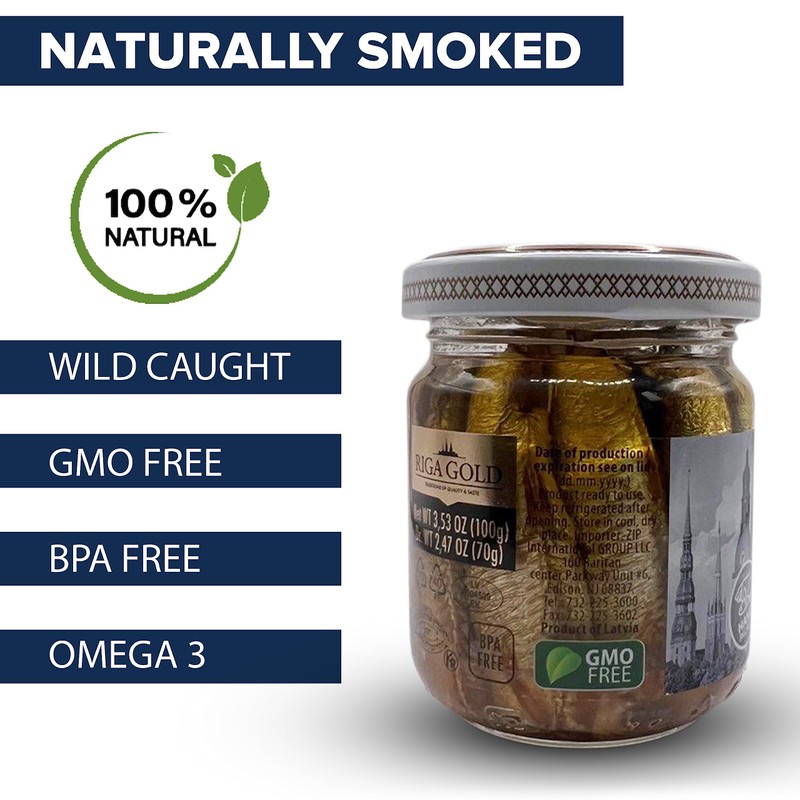 Riga Gold Smoked Sprats in Oil - Wild Caught (Pack
