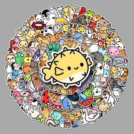 Pack of 200 Animal Stickers Pack Cute Animals Sticker Set Waterproof Vinyl Stickers for Laptop Children Cars Motorcycle Bicycle Skateboard Luggage Suitcase Computer Sticker Graffiti Decal