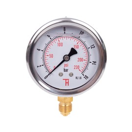 THERMIS Pressure Gauge 304G 1/4 Connection from Bottom (0 - 16 bar) 63 mm
