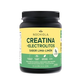 NOCHIOLA Creatina con Electrolitos, Sabor Lima-Limón, 5g Creatina por Porción, Sin Azúcar, Endulzado con Stevia, 300g, 30 Porciones