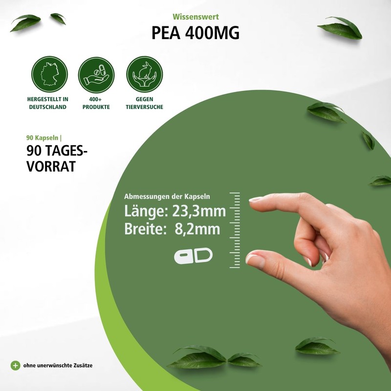fairvital PEA 400 mg, 90 Capsules, Palmitoylethanolamide, For 3 Months,